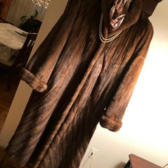 Full Length Demi Buff Mink Directional Coat - Picture 1 of 6